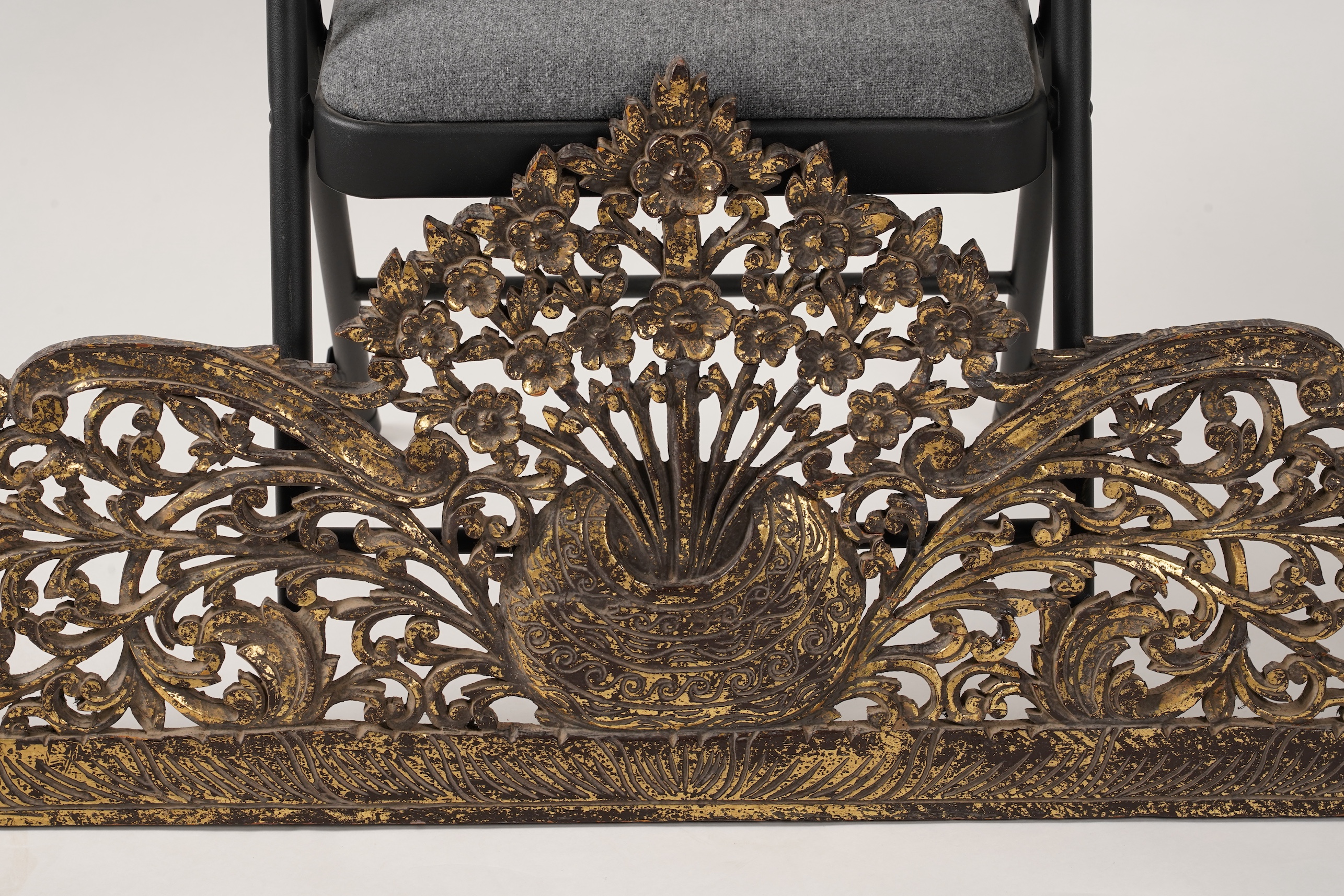 A Burmese gilt lacquered wood cresting, 19th century